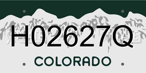 H02627Q Colorado License Plate