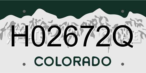 H02672Q Colorado License Plate