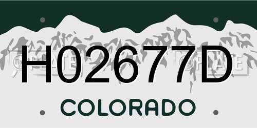 H02677D Colorado License Plate