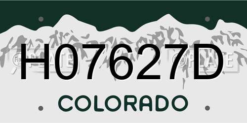 H07627D Colorado License Plate