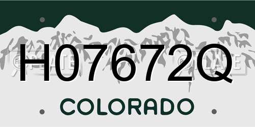 H07672Q Colorado License Plate