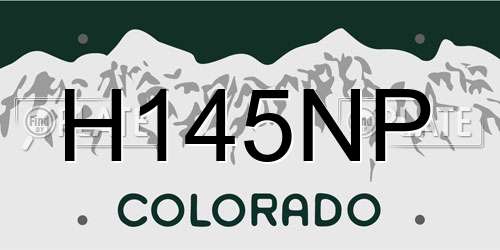 H145NP Colorado License Plate