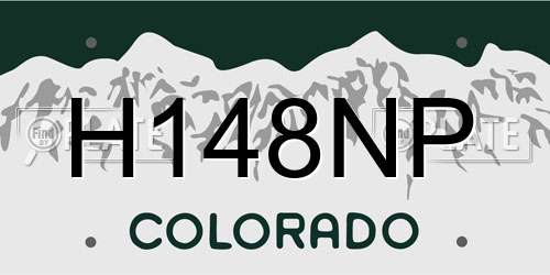 H148NP Colorado License Plate