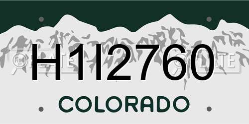 H1I2760 Colorado License Plate
