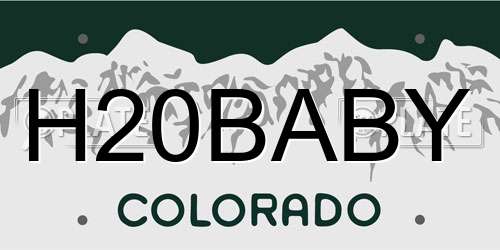H20BABY Colorado License Plate