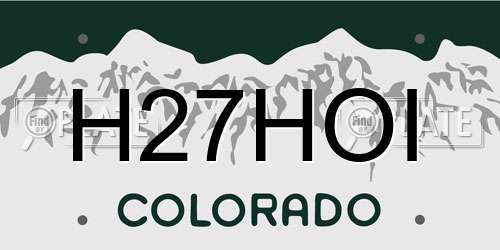 H27HOI Colorado License Plate