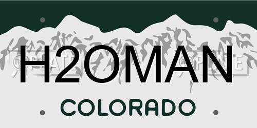H2OMAN Colorado License Plate