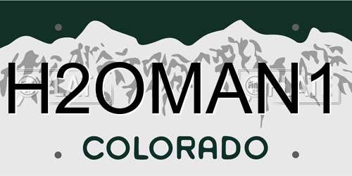 H2OMAN1 Colorado License Plate
