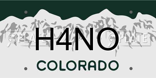 H4NO Colorado License Plate