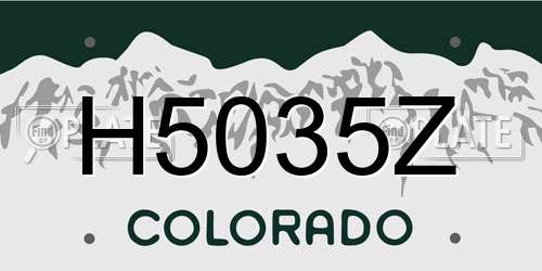 H5035Z Colorado License Plate