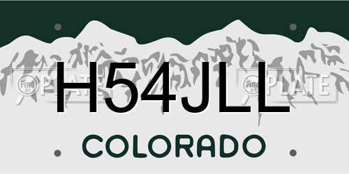 H54JLL Colorado License Plate