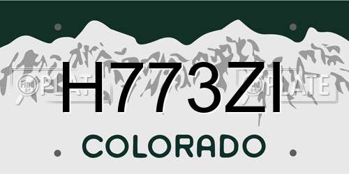 H773ZI Colorado License Plate