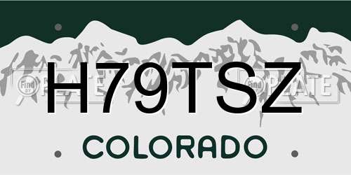 H79TSZ Colorado License Plate