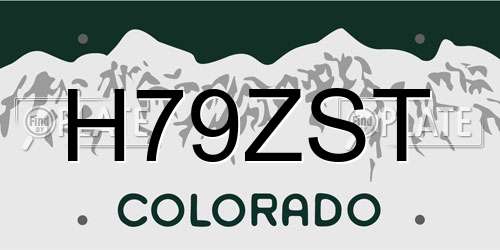 H79ZST Colorado License Plate