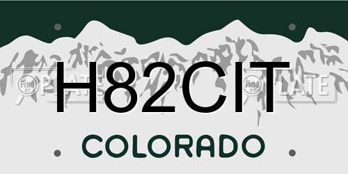 H82CIT Colorado License Plate