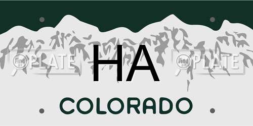 HA Colorado License Plate