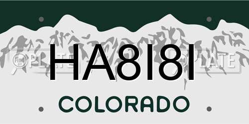 HA8I8I Colorado License Plate