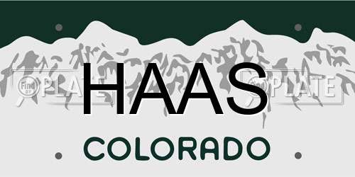 HAAS Colorado License Plate