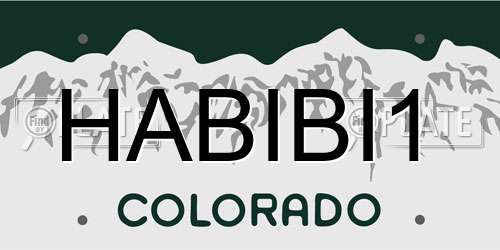 HABIBI1 Colorado License Plate
