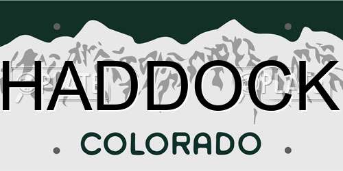 HADDOCK Colorado License Plate