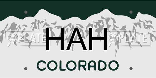 HAH Colorado License Plate