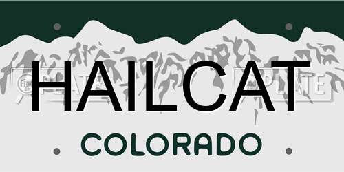 HAILCAT Colorado License Plate