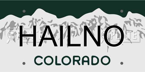 HAILNO Colorado License Plate