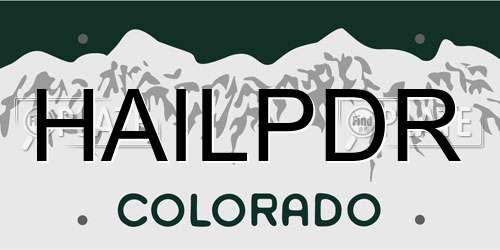 HAILPDR Colorado License Plate
