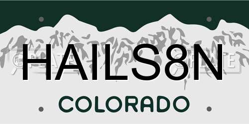 HAILS8N Colorado License Plate