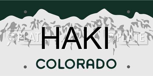 HAKI Colorado License Plate