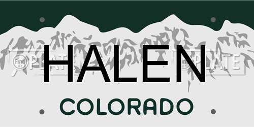 HALEN Colorado License Plate
