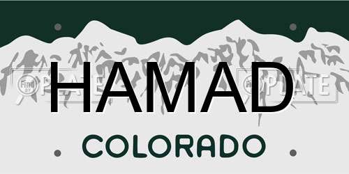 HAMAD Colorado License Plate