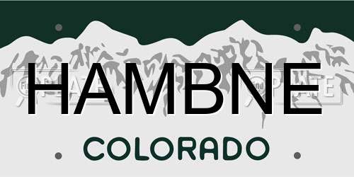 HAMBNE Colorado License Plate
