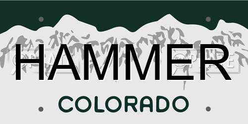 HAMMER Colorado License Plate