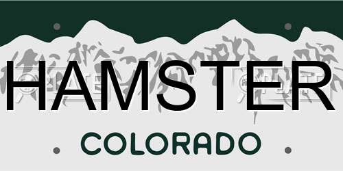 HAMSTER Colorado License Plate
