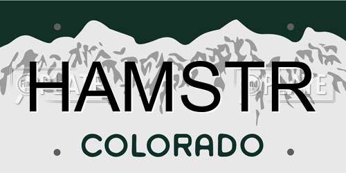 HAMSTR Colorado License Plate