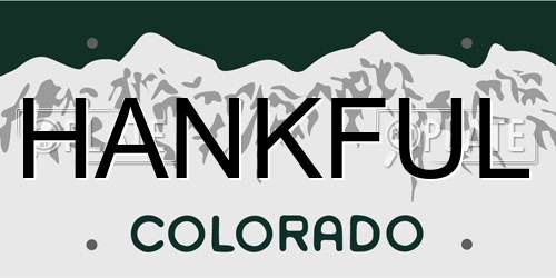 HANKFUL Colorado License Plate