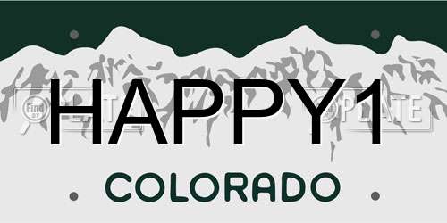 HAPPY1 Colorado License Plate