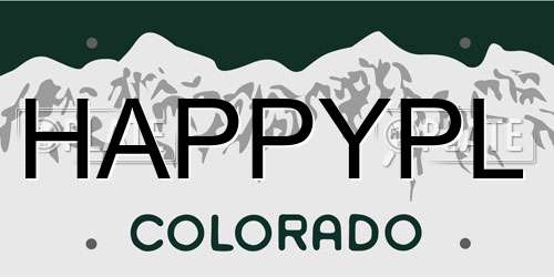 HAPPYPL Colorado License Plate