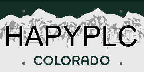 HAPYPLC Colorado License Plate