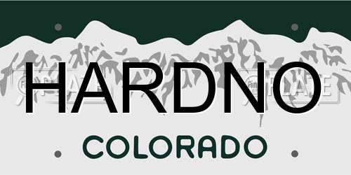 HARDNO Colorado License Plate