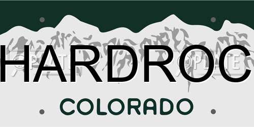 HARDROC Colorado License Plate