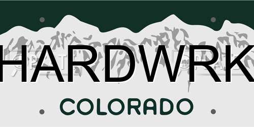 HARDWRK Colorado License Plate