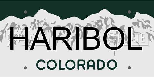 HARIBOL Colorado License Plate
