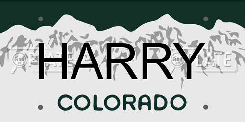 HARRY Colorado License Plate