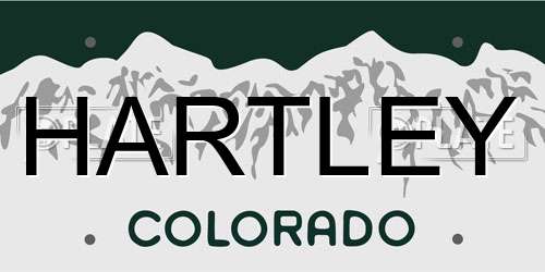 HARTLEY Colorado License Plate