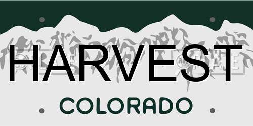 HARVEST Colorado License Plate