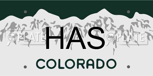 HAS Colorado License Plate