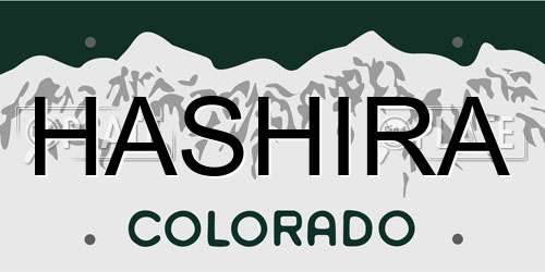 HASHIRA Colorado License Plate