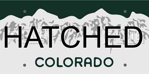 HATCHED Colorado License Plate